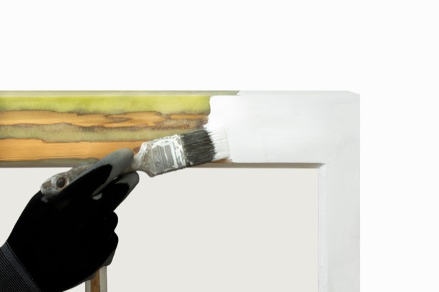 Repainting a restored timber sash window