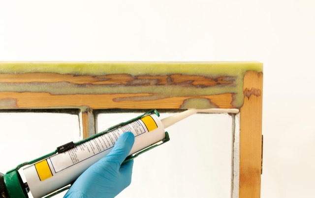 Filling and making good a repaired timber sash window